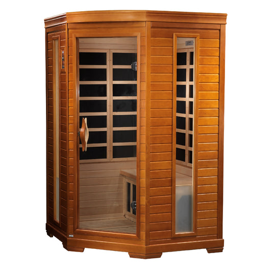 Dynamic Heming 2-person Corner Low EMF (Between 5-10MG) FAR Infrared Sauna (Canadian Hemlock) DYN-6225-02