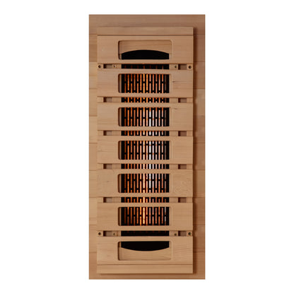 Golden Designs 3-Person Corner Full Spectrum PureTech™ Near Zero EMF (Under 3MG) FAR Infrared Sauna with Himalayan Salt Bar (Canadian Hemlock)