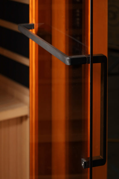Golden Designs 3-Person Corner Full Spectrum PureTech™ Near Zero EMF (Under 3MG) FAR Infrared Sauna with Himalayan Salt Bar (Canadian Hemlock)