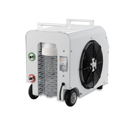 Dynamic Cold Therapy DCT-SV-10DO3
Chiller Unit pictured from the back right, showing water hose connections, filter and side fan