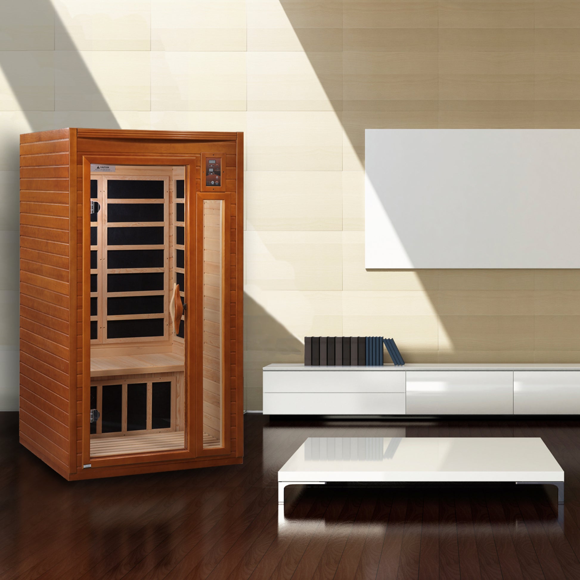 Dynamic Barcelona Elite 1-2-person Ultra Low EMF (Between 3-5MG) FAR Infrared Sauna (Canadian Hemlock) DYN-6106-01 Elite