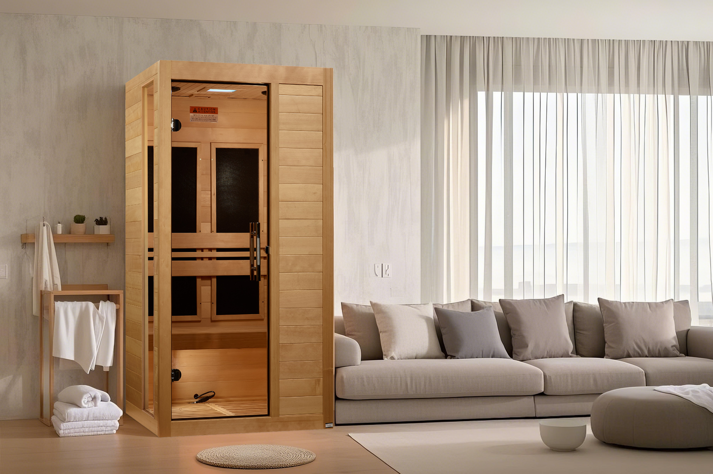 Dynamic Veneto 1-2 Person Low EMF (Between 5-10MG) Far Infrared Sauna (Canadian Hemlock) DYN-6115-05
