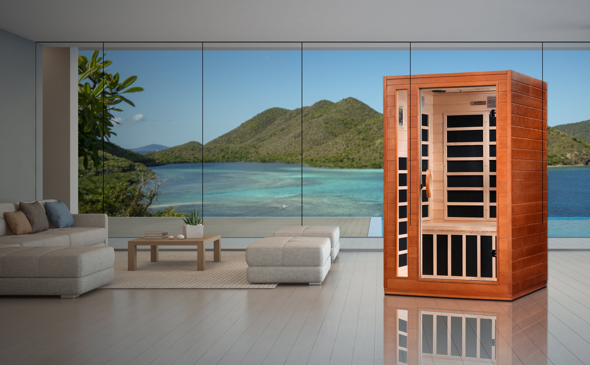 Dynamic Cordoba 2-person Low EMF (Between 5-10MG) FAR Infrared Sauna (Canadian Hemlock) DYN-6203-01