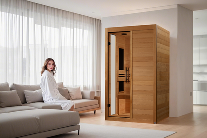 Dynamic Lucca 2-person Low EMF (Between 5-10MG) FAR Infrared Sauna (Canadian Hemlock) 
DYN-6215-05