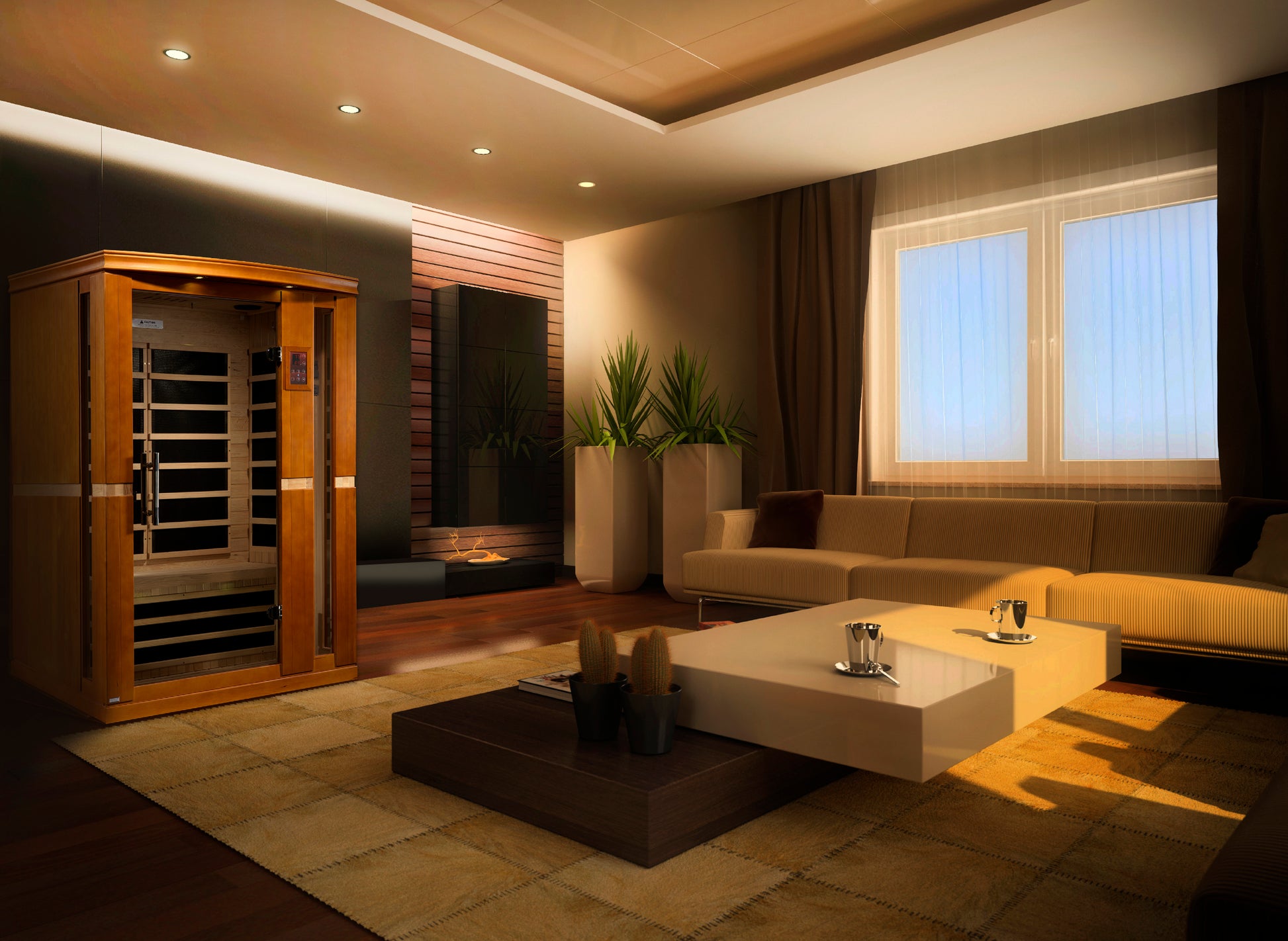 Dynamic Vittoria 2-person Low EMF (Between 5-10MG) FAR Infrared Sauna (Canadian Hemlock) DYN-6220-01
