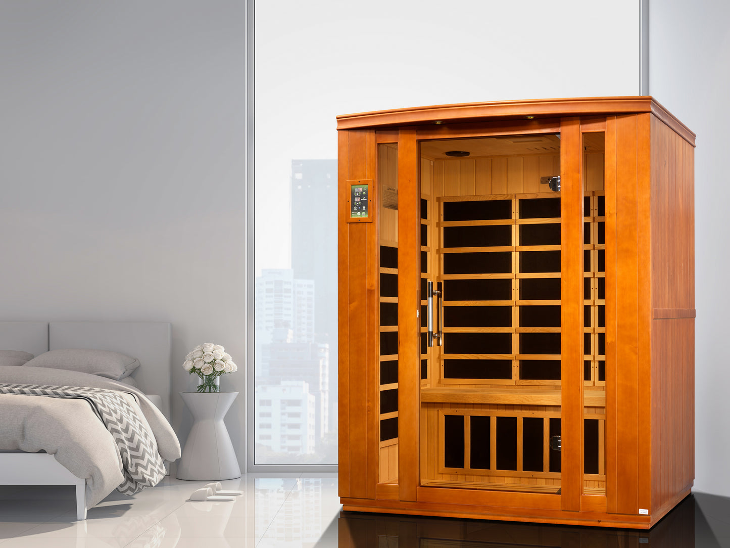 Dynamic Bellagio 3-person Low EMF (Between 5-10MG) FAR Infrared Sauna (Canadian Hemlock) DYN-6306-02