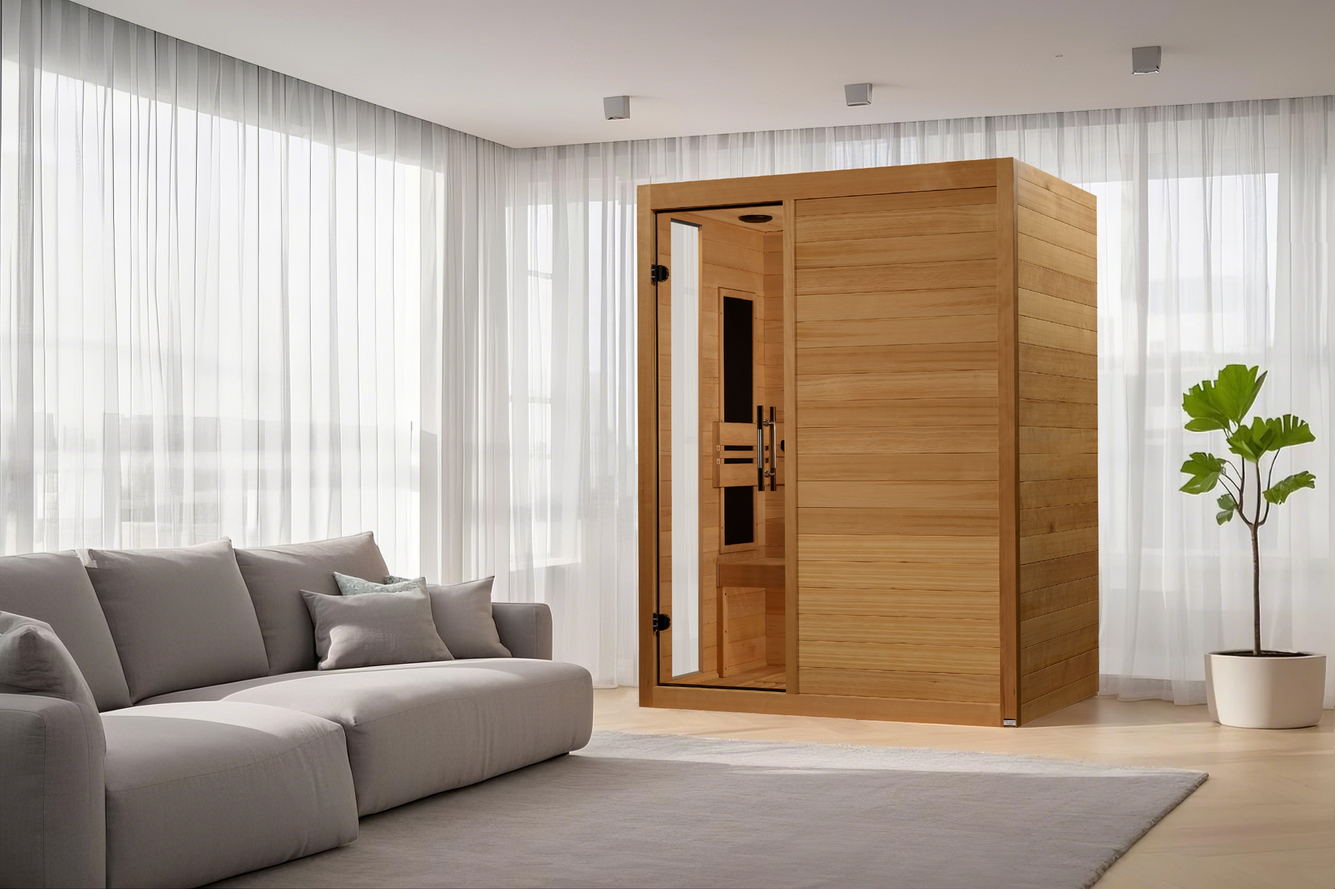 Dynamic Toscana 3-person Low EMF (Between 5-10MG) FAR Infrared Sauna (Canadian Hemlock) DYN-6315-05