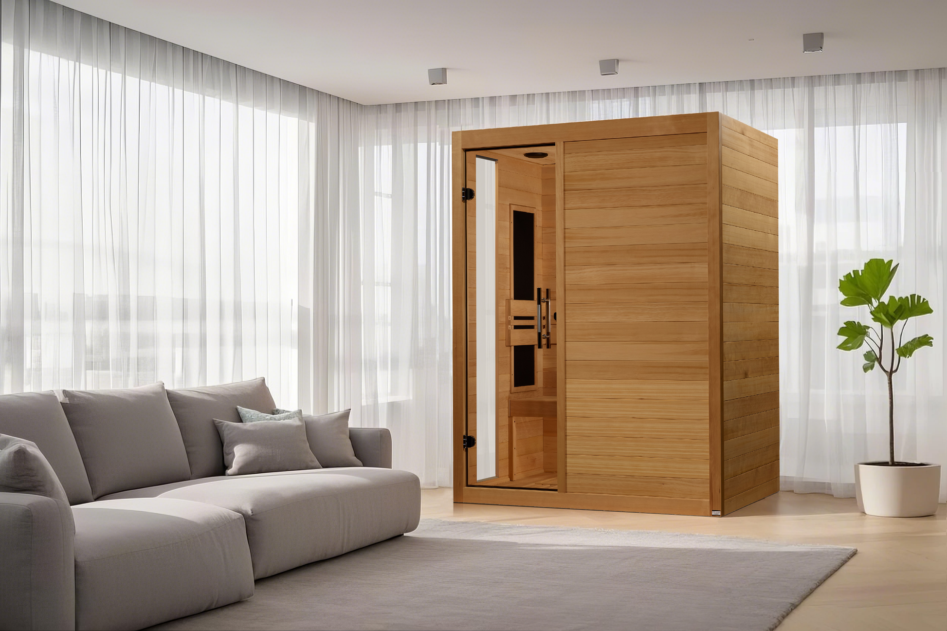 Dynamic Toscana 3-person Low EMF (Between 5-10MG) FAR Infrared Sauna (Canadian Hemlock) DYN-6315-05