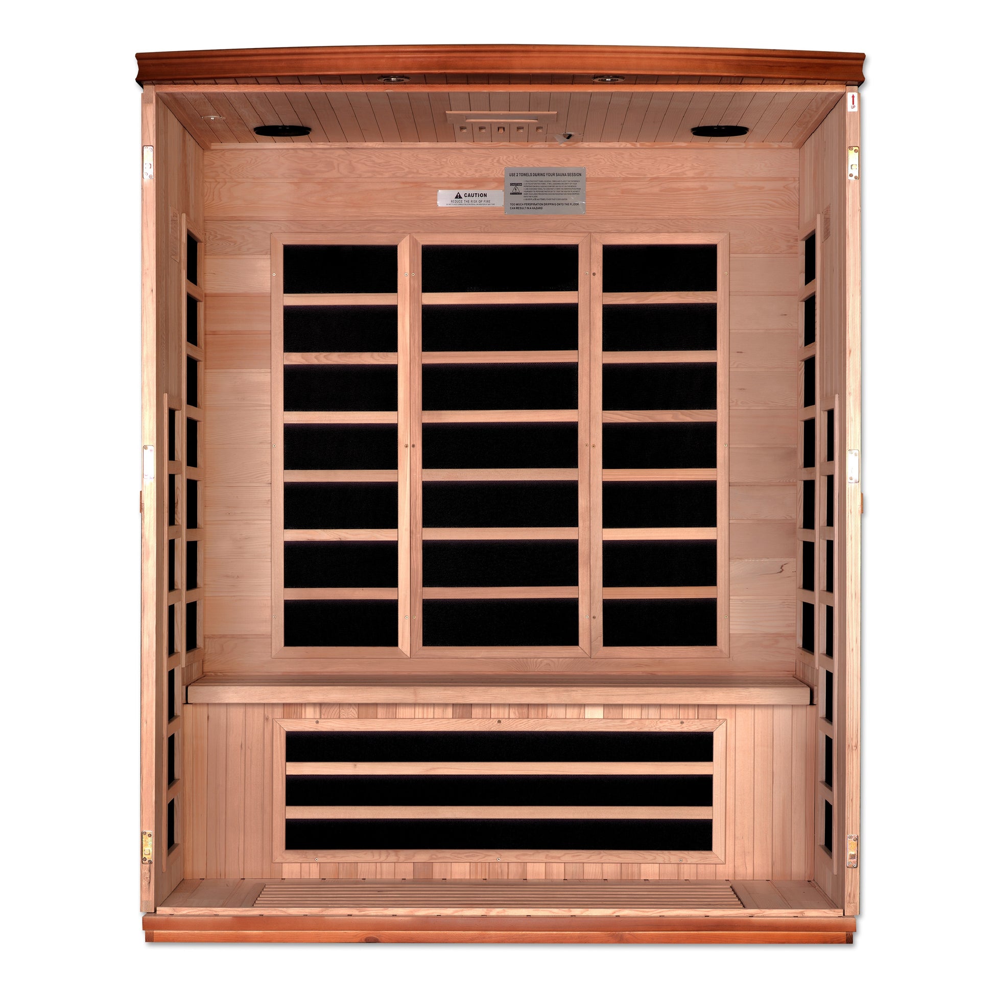 Dynamic Lugano 3-person Low EMF (Between 5-10MG) FAR Infrared Sauna (Canadian Hemlock) DYN-6336-02