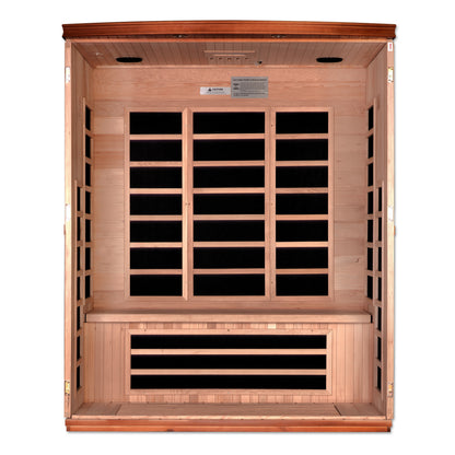 Dynamic Lugano 3-person Low EMF (Between 5-10MG) FAR Infrared Sauna (Canadian Hemlock) DYN-6336-02