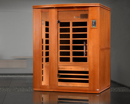 Dynamic Lugano 3-person Low EMF (Between 5-10MG) FAR Infrared Sauna (Canadian Hemlock) DYN-6336-02