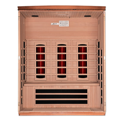 Dynamic Lugano 3-Person Full Spectrum Near Zero EMF (Under 3MG) FAR Infrared Sauna (Canadian Hemlock) DYN-6336-03 FS
