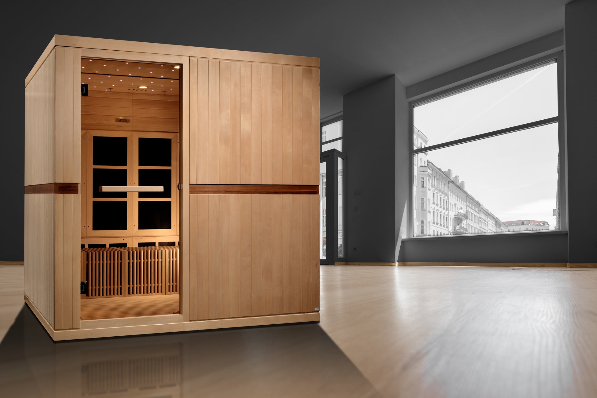 Golden Designs Catalonia 8-person PureTech™ Near Zero EMF (Under 3MG) FAR Infrared Sauna (Canadian Hemlock)
