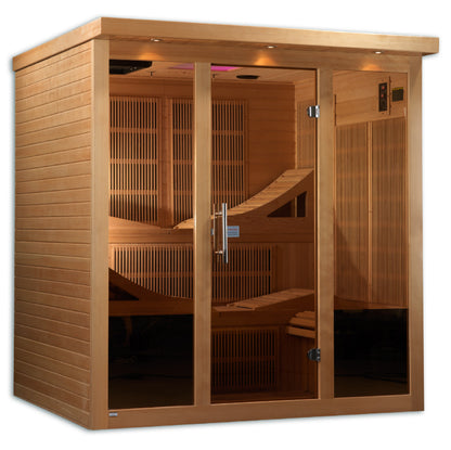 Golden Designs Monaco 6-person PureTech™ Near Zero EMF (Under 3MG) FAR Infrared Sauna (Canadian Hemlock) GDI-6996-01
