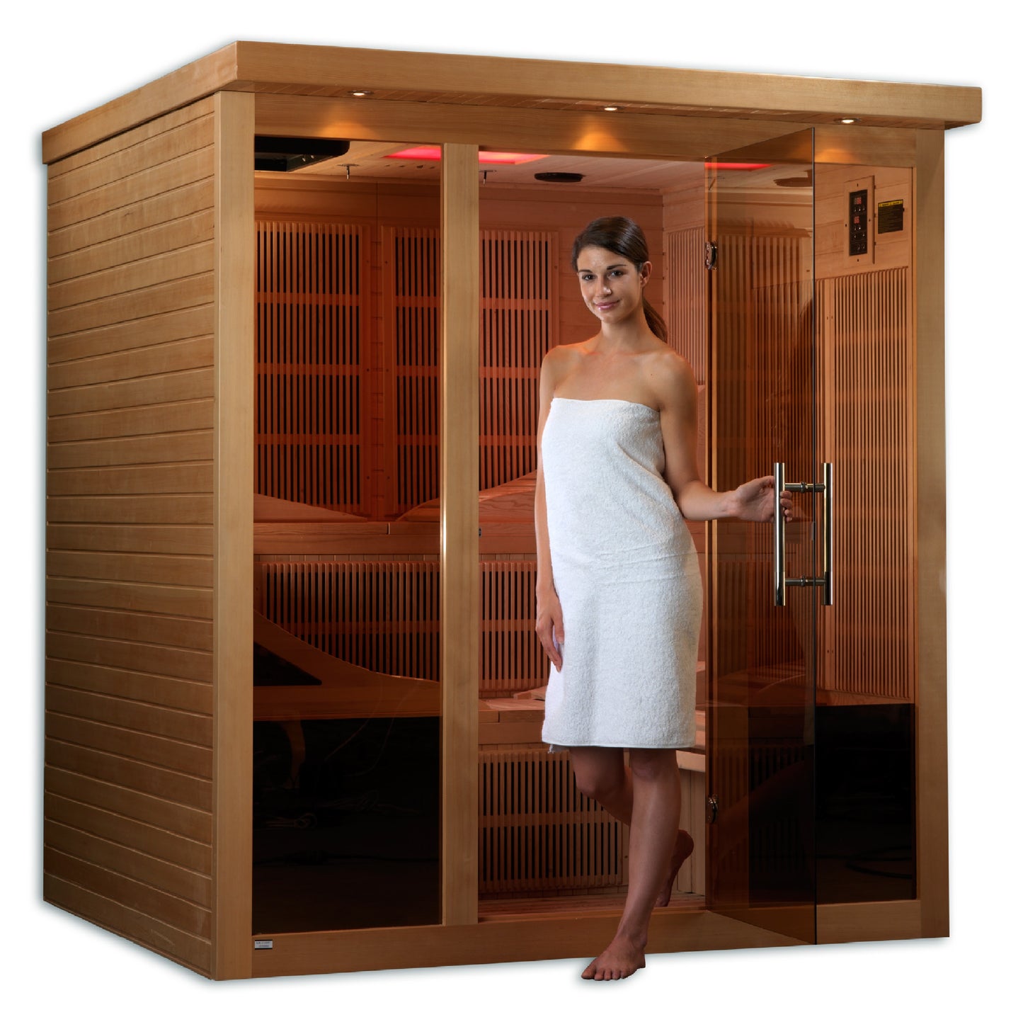 Golden Designs Monaco 6-person PureTech™ Near Zero EMF (Under 3MG) FAR Infrared Sauna (Canadian Hemlock) GDI-6996-01
