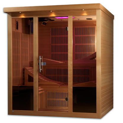 Golden Designs Monaco 6-person PureTech™ Near Zero EMF (Under 3MG) FAR Infrared Sauna (Canadian Hemlock) GDI-6996-01
