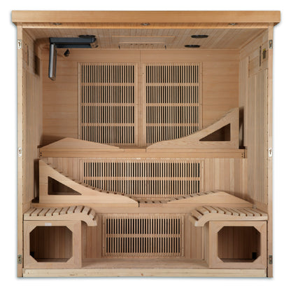 Golden Designs Monaco 6-person PureTech™ Near Zero EMF (Under 3MG) FAR Infrared Sauna (Canadian Hemlock) GDI-6996-01
