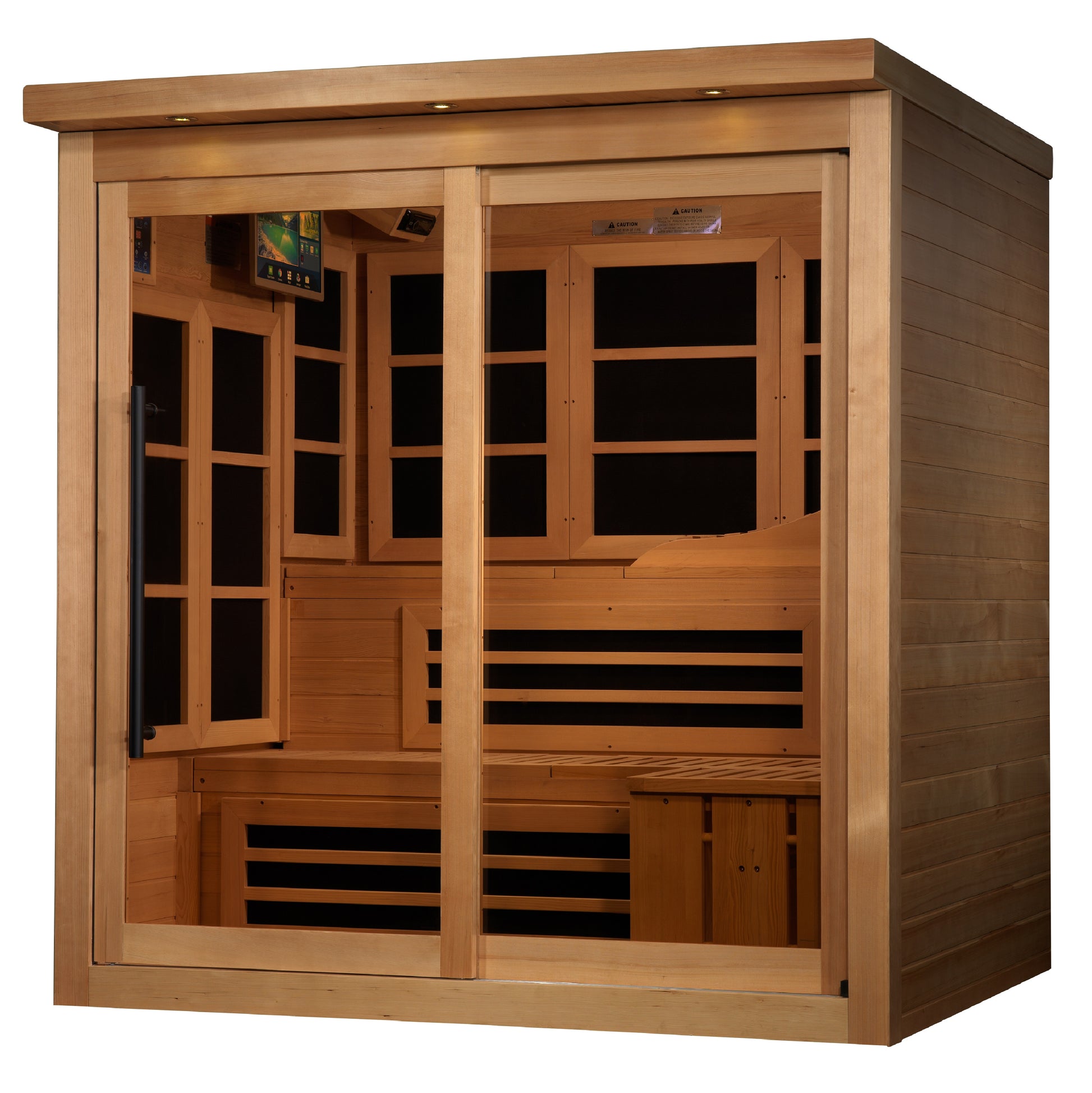 Golden Designs Monaco Limited Edition 6-person PureTech™ Near Zero EMF (Under 3MG) FAR Infrared Sauna (Canadian Hemlock) GDI-6996-02
