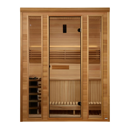 Golden Designs 2025 "Andermatt Edition" 2 - 3 Person Traditional Steam Sauna (GDI-7030-01) - Pacific Premium Clear Cedar
