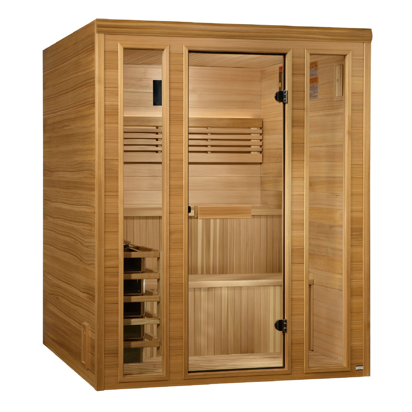 Golden Designs 2025 "Engelberg Edition" 4 - 6 Person Traditional Steam Sauna (GDI-7060-01) - Pacific Premium Clear Cedar
