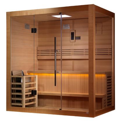 Golden Designs "Forssa Edition" 3 Person Indoor Traditional Sauna (GDI-7203-01) - Canadian Red Cedar Interior
