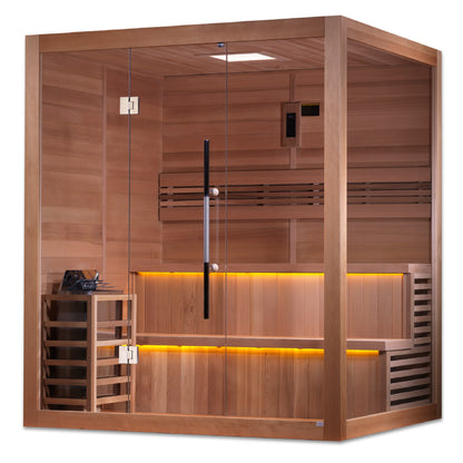 Golden Designs "Kuusamo Edition" 6 Person Indoor Traditional Sauna (GDI-7206-01) - Canadian Red Cedar Interior
