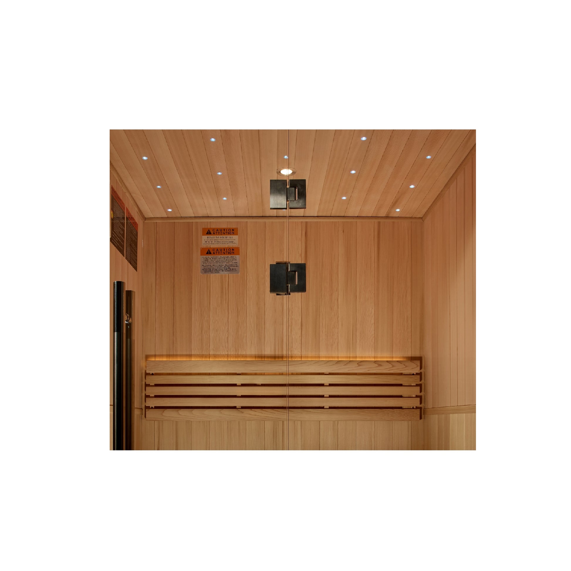 Golden Designs 2025 Updated "Sundsvall Edition" 2 Person Traditional Sauna - Canadian Red Cedar Interior and Pacific Premium Clear Cedar Exterior
