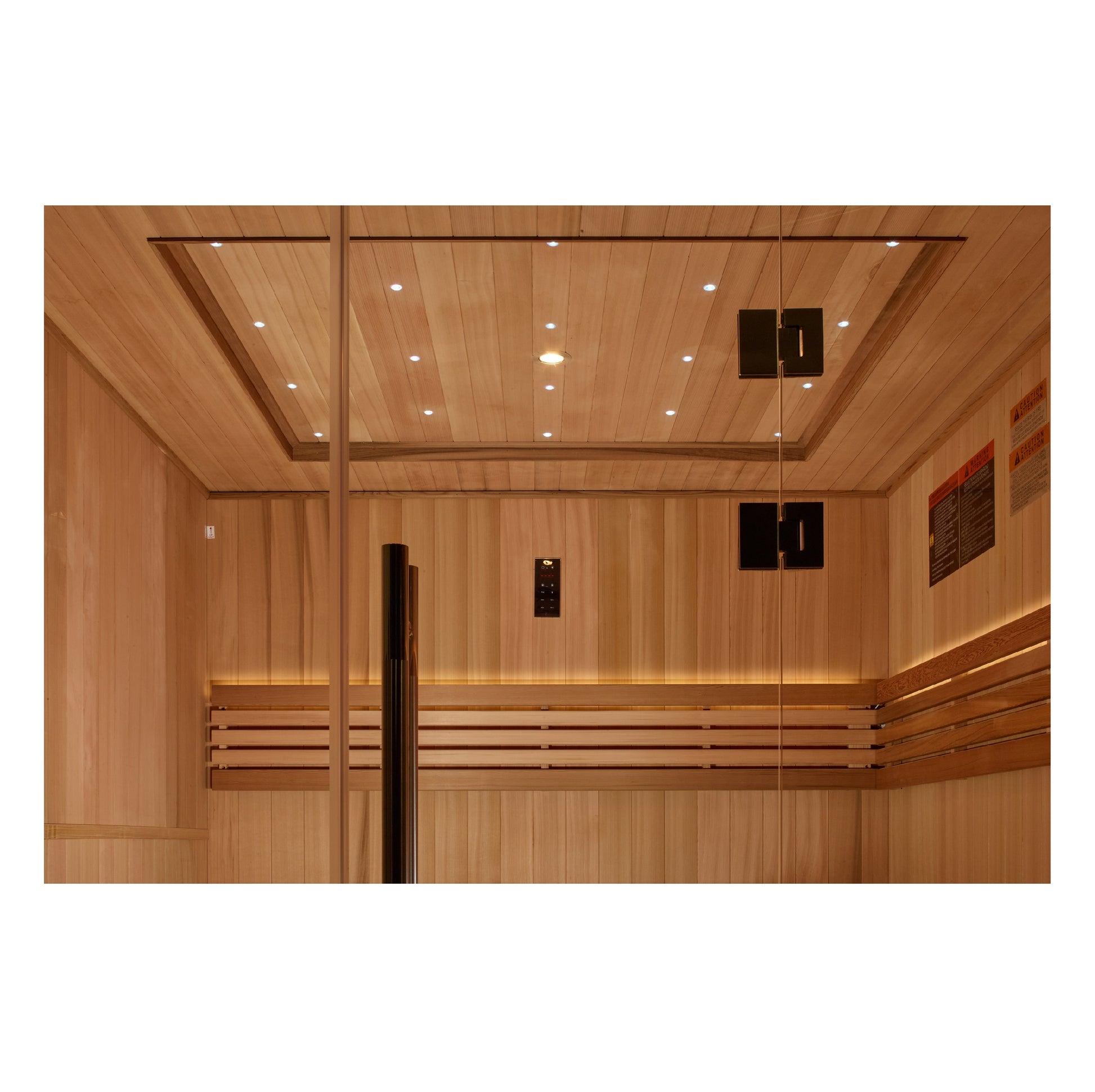 Golden Designs 2025 Updated "Osla Edition" 6 Person Traditional Sauna - Canadian Red Cedar Interior and Pacific Premium Clear Cedar Exterior
