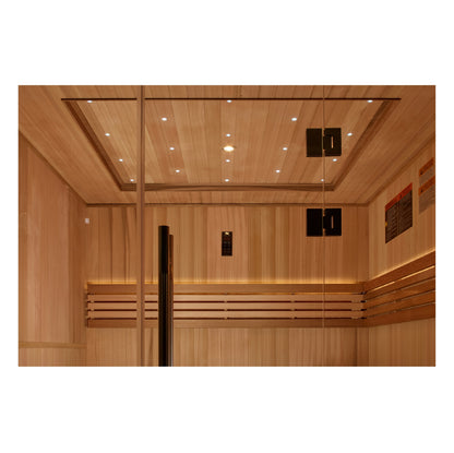 Golden Designs 2025 Updated "Osla Edition" 6 Person Traditional Sauna - Canadian Red Cedar Interior and Pacific Premium Clear Cedar Exterior
