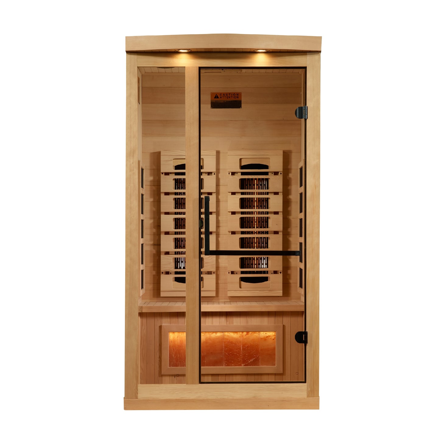 Golden Designs 1-2-Person Full Spectrum PureTech™ Near Zero EMF (Under 3MG) FAR Infrared Sauna with Himalayan Salt Bar (Canadian Hemlock) GDI-8010-03