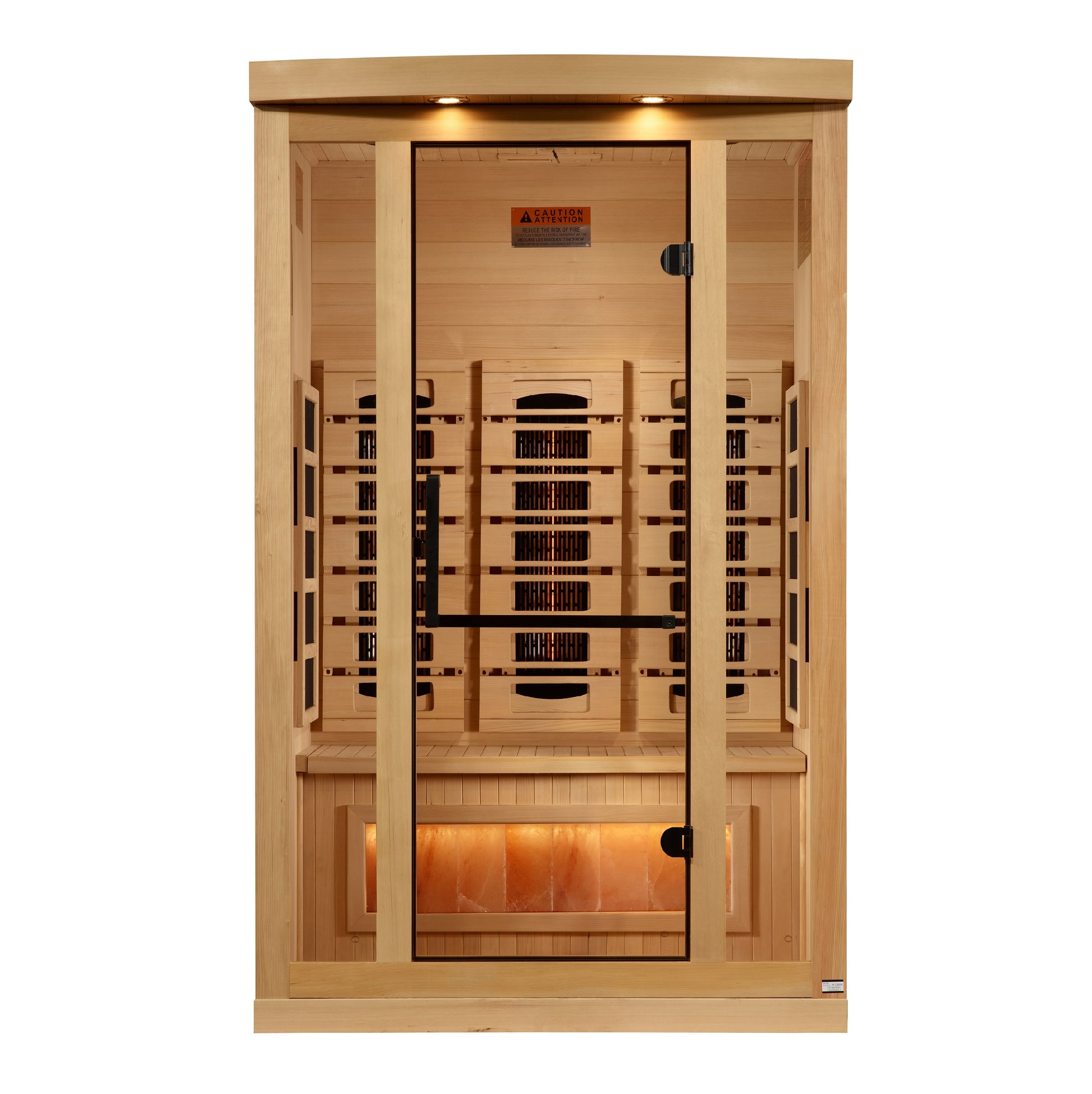 Golden Designs 2-Person Full Spectrum PureTech™ Near Zero EMF (Under 3MG) FAR Infrared Sauna with Himalayan Salt Bar (Canadian Hemlock) GDI-8020-03