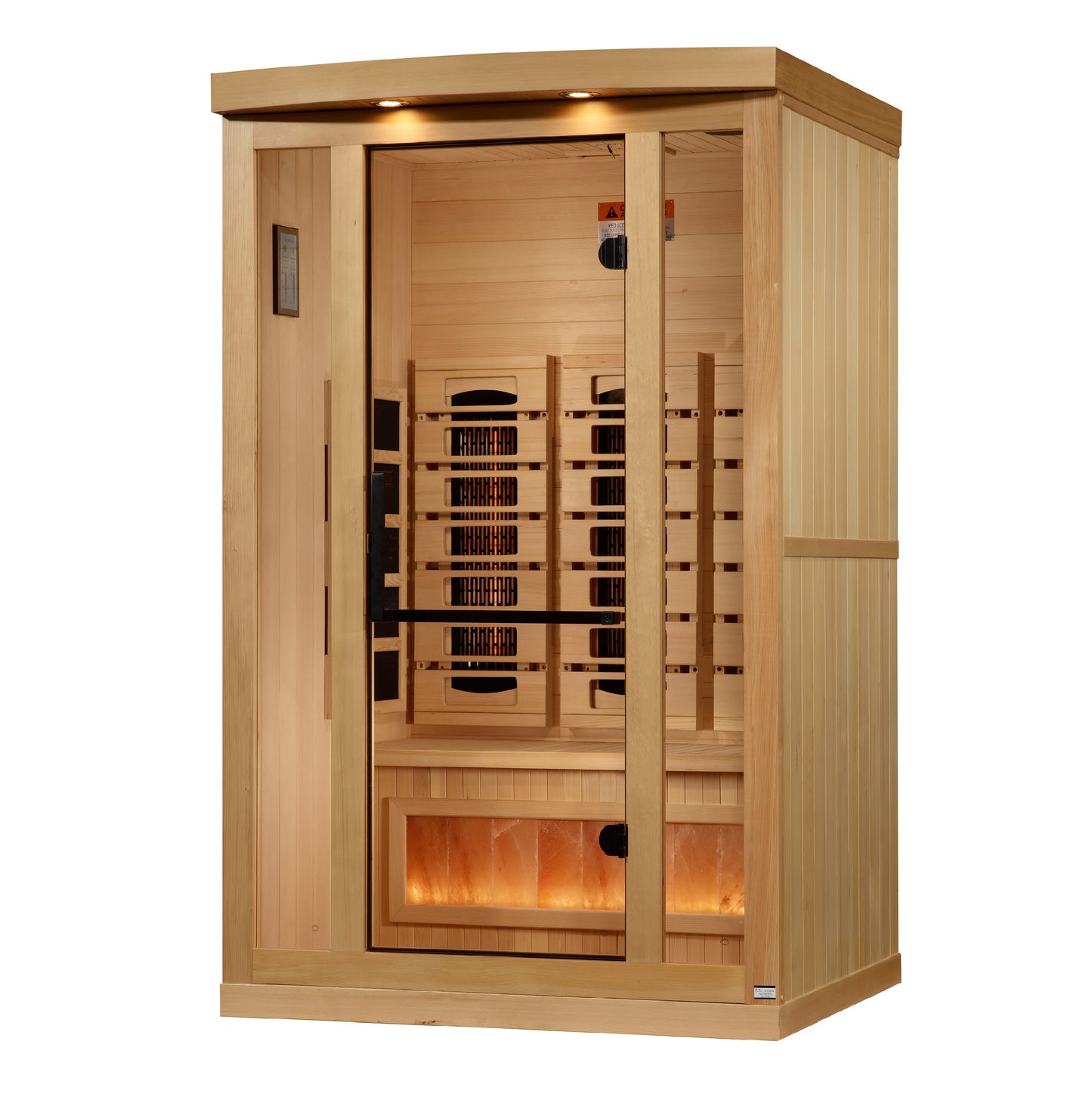 Golden Designs 2-Person Full Spectrum PureTech™ Near Zero EMF (Under 3MG) FAR Infrared Sauna with Himalayan Salt Bar (Canadian Hemlock) GDI-8020-03