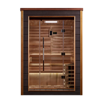 Golden Designs Narvik 2 Person Outdoor Traditional Sauna (GDI-8202-01) - Canadian Red Cedar Interior
