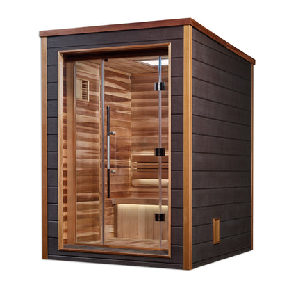 Golden Designs Narvik 2 Person Outdoor Traditional Sauna (GDI-8202-01) - Canadian Red Cedar Interior
