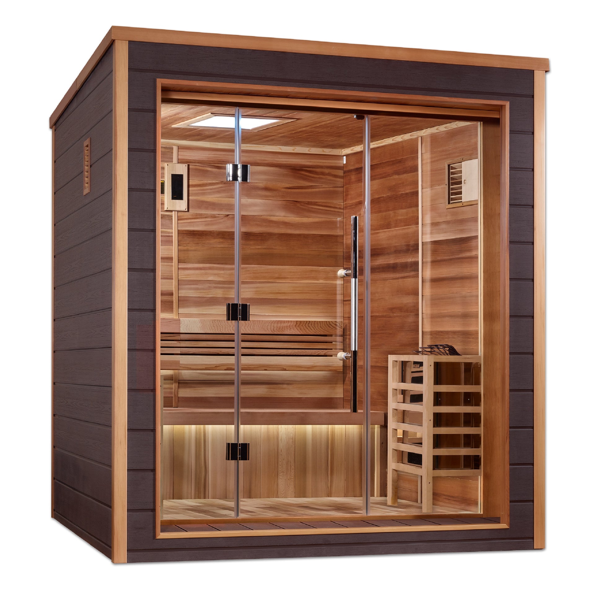 Golden Designs Drammen 3 Person Outdoor Traditional Sauna (GDI-8203-01) - Canadian Red Cedar Interior
