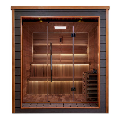 Golden Designs Bergen 6 Person Outdoor Traditional Sauna (GDI-8206-01) - Canadian Red Cedar Interior
