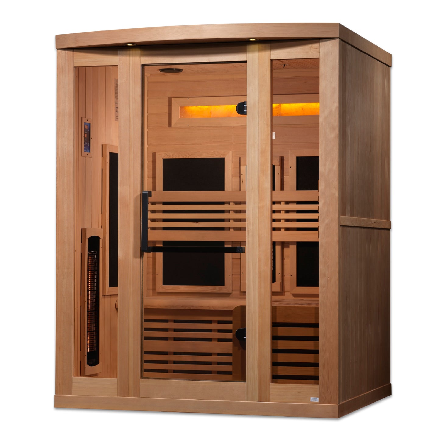Golden Designs 3-Person Full Spectrum PureTech™ Near Zero EMF (Under 3MG) FAR Infrared Sauna with Himalayan Salt Bar (Canadian Hemlock) GDI-8230-01
