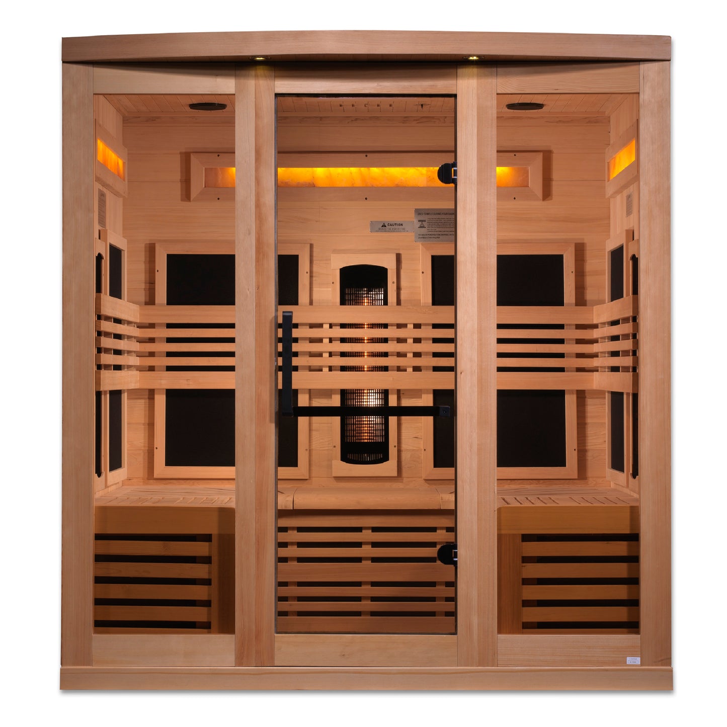 Golden Designs 6-Person Full Spectrum PureTech™ Near Zero EMF (Under 3MG) FAR Infrared Sauna with Himalayan Salt Bar (Canadian Hemlock) GDI-8260-01
