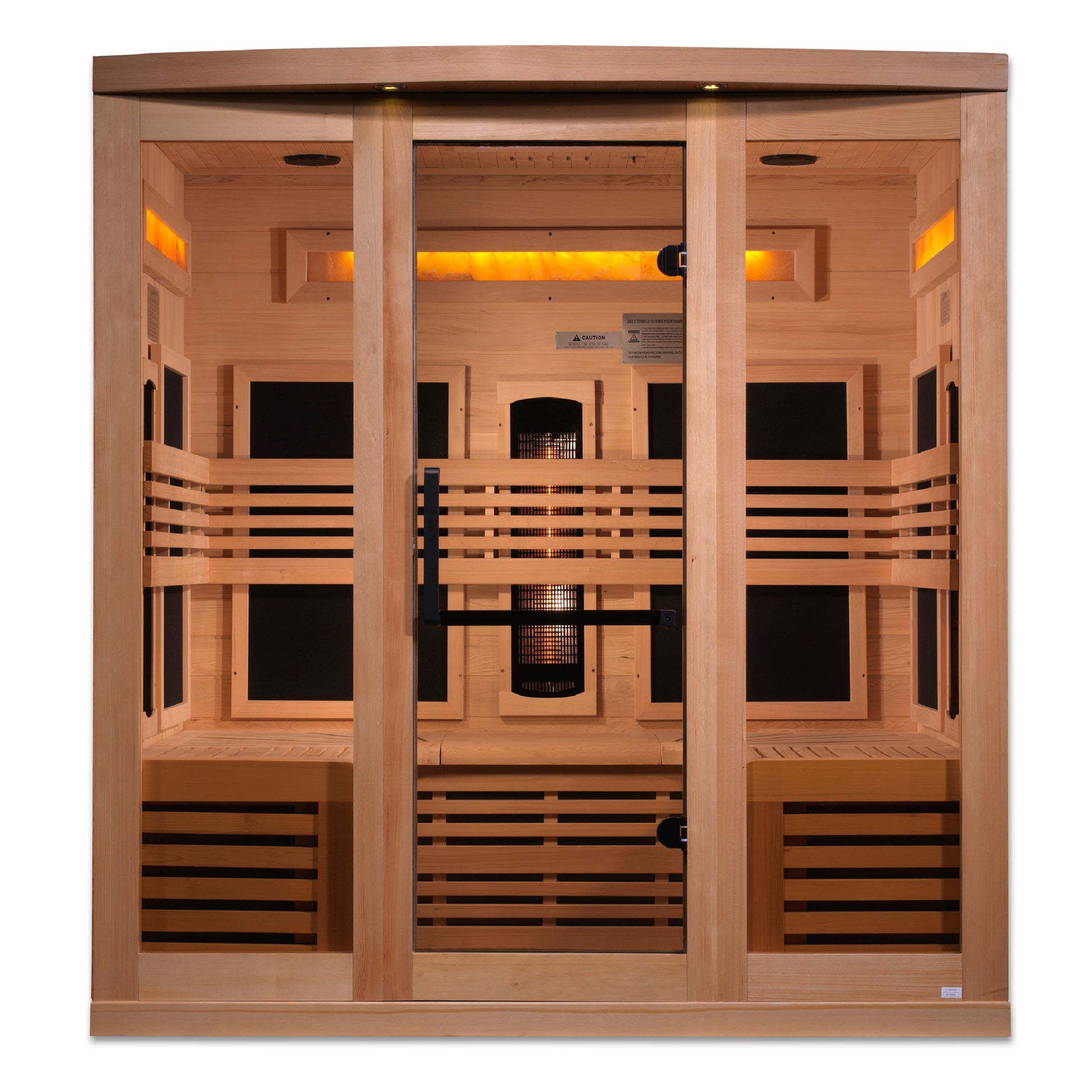 Golden Designs 6-Person Full Spectrum PureTech™ Near Zero EMF (Under 3MG) FAR Infrared Sauna with Himalayan Salt Bar (Canadian Hemlock) GDI-8260-01
