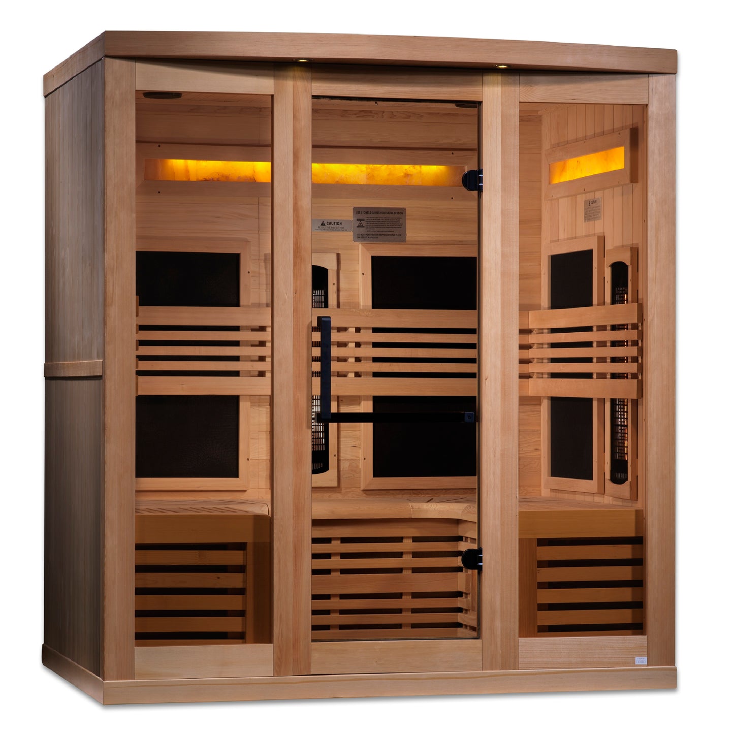 Golden Designs 6-Person Full Spectrum PureTech™ Near Zero EMF (Under 3MG) FAR Infrared Sauna with Himalayan Salt Bar (Canadian Hemlock) GDI-8260-01
