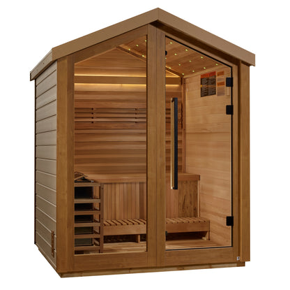 Golden Designs Savonlinna 3 Person Outdoor Traditional Sauna (GDI-8503-01) - Canadian Red Cedar Interior
