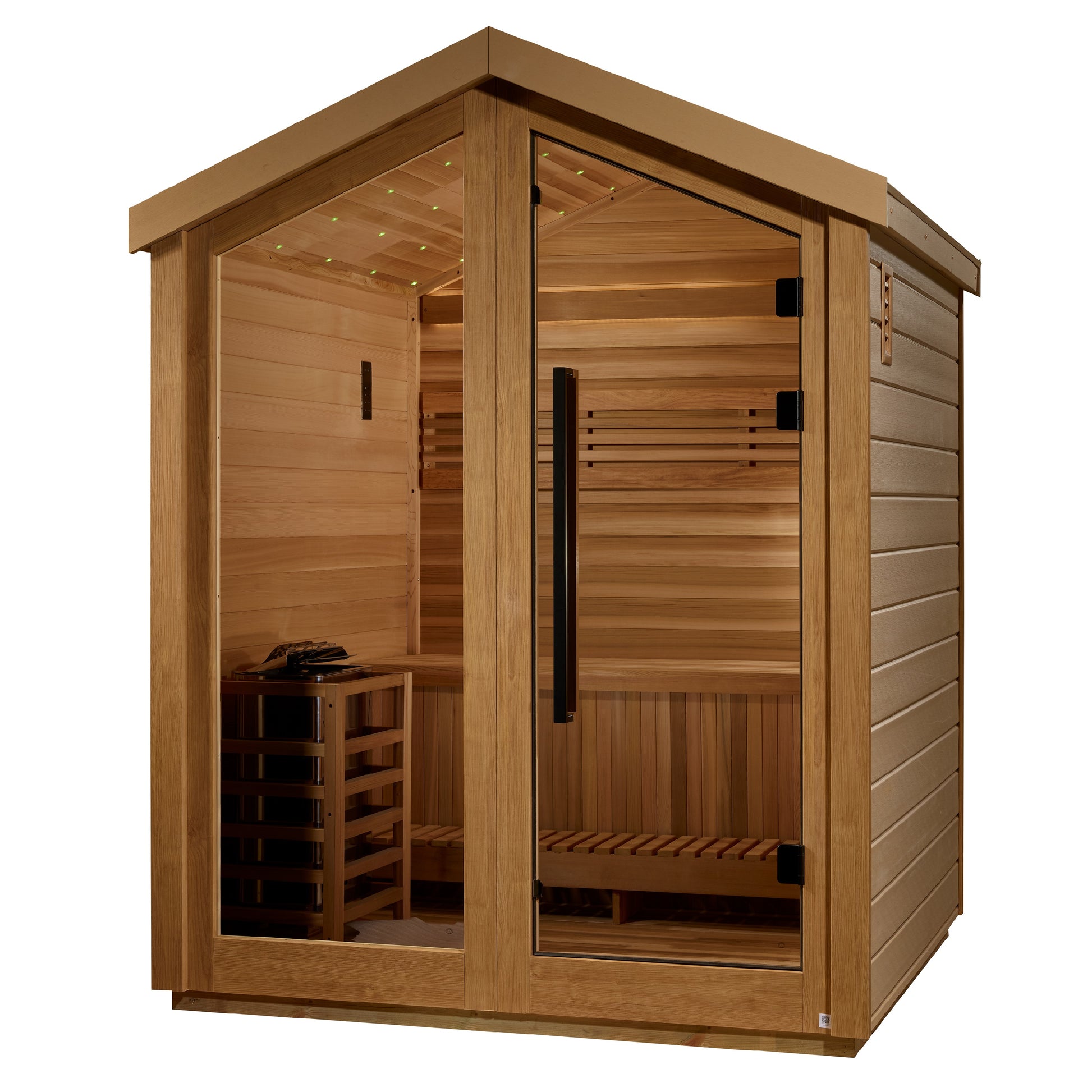 Golden Designs Savonlinna 3 Person Outdoor Traditional Sauna (GDI-8503-01) - Canadian Red Cedar Interior
