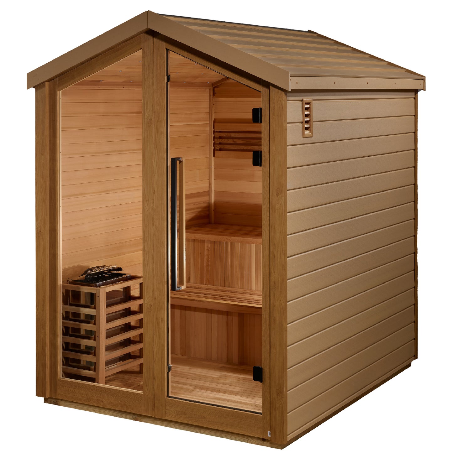 Golden Designs Savonlinna 3 Person Outdoor Traditional Sauna (GDI-8503-01) - Canadian Red Cedar Interior
