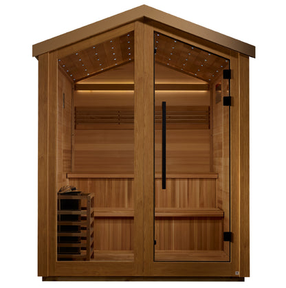 Golden Designs Kaarina 6 Person Outdoor Traditional Sauna (GDI-8506-01) - Canadian Red Cedar Interior
