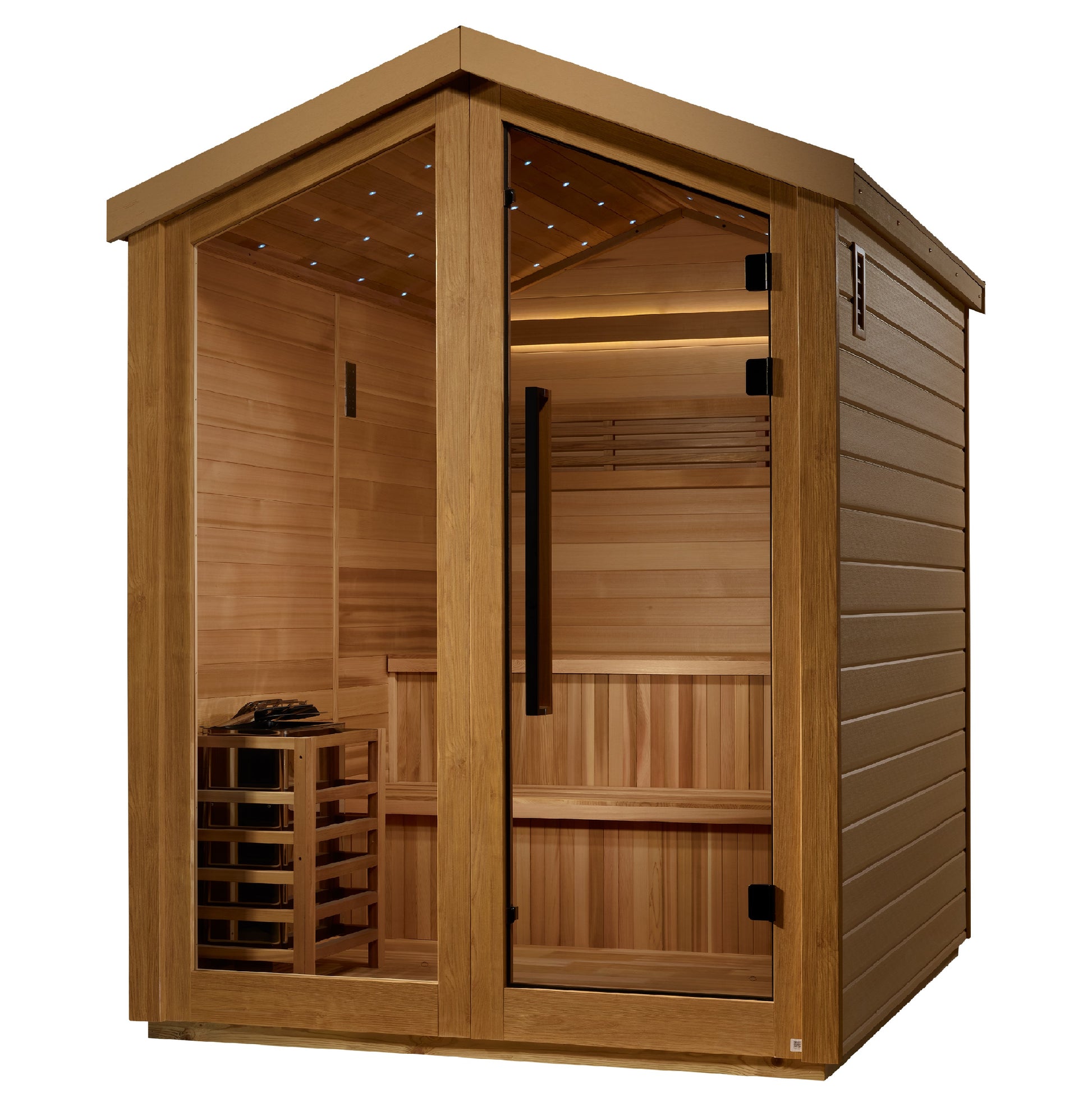 Golden Designs Kaarina 6 Person Outdoor Traditional Sauna (GDI-8506-01) - Canadian Red Cedar Interior
