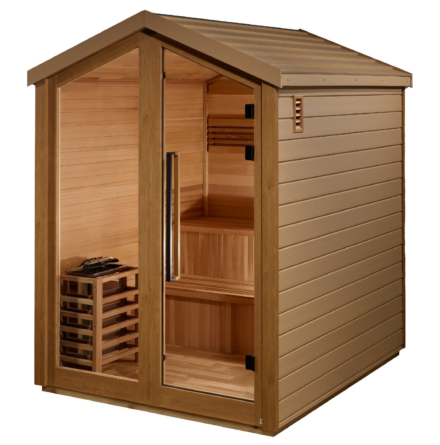 Golden Designs Kaarina 6 Person Outdoor Traditional Sauna (GDI-8506-01) - Canadian Red Cedar Interior
