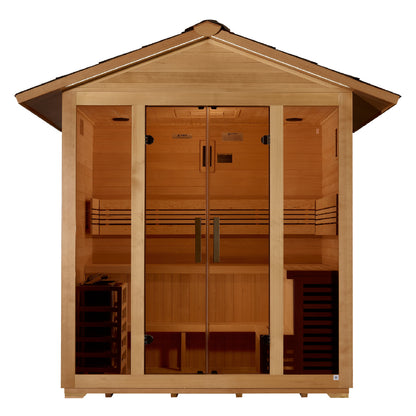 Golden Designs "Vorarlberg" 5 Person Traditional Outdoor Sauna -  Canadian Hemlock
