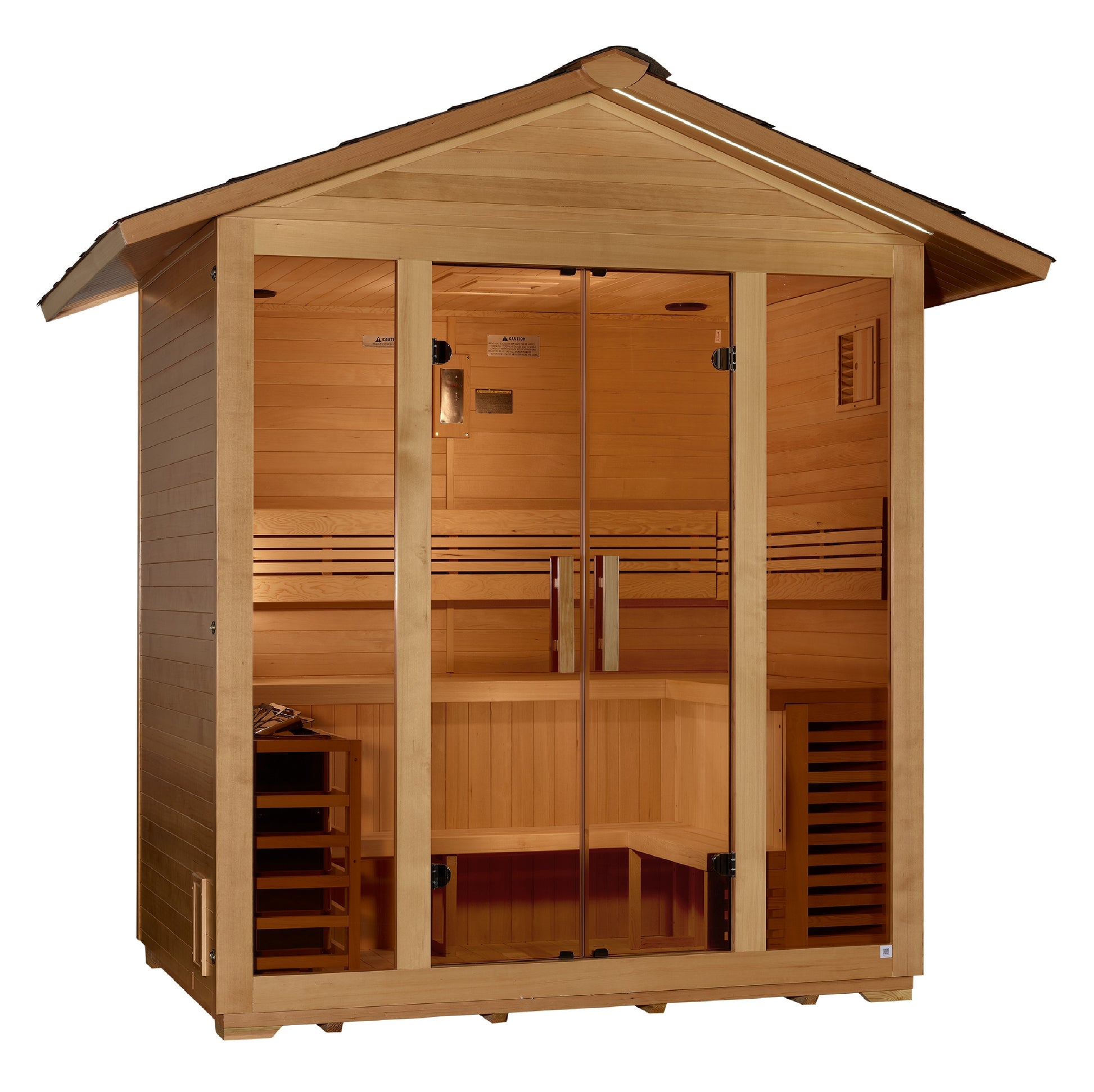 Golden Designs "Vorarlberg" 5 Person Traditional Outdoor Sauna -  Canadian Hemlock
