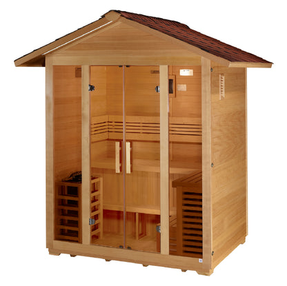 Golden Designs "Vorarlberg" 5 Person Traditional Outdoor Sauna -  Canadian Hemlock
