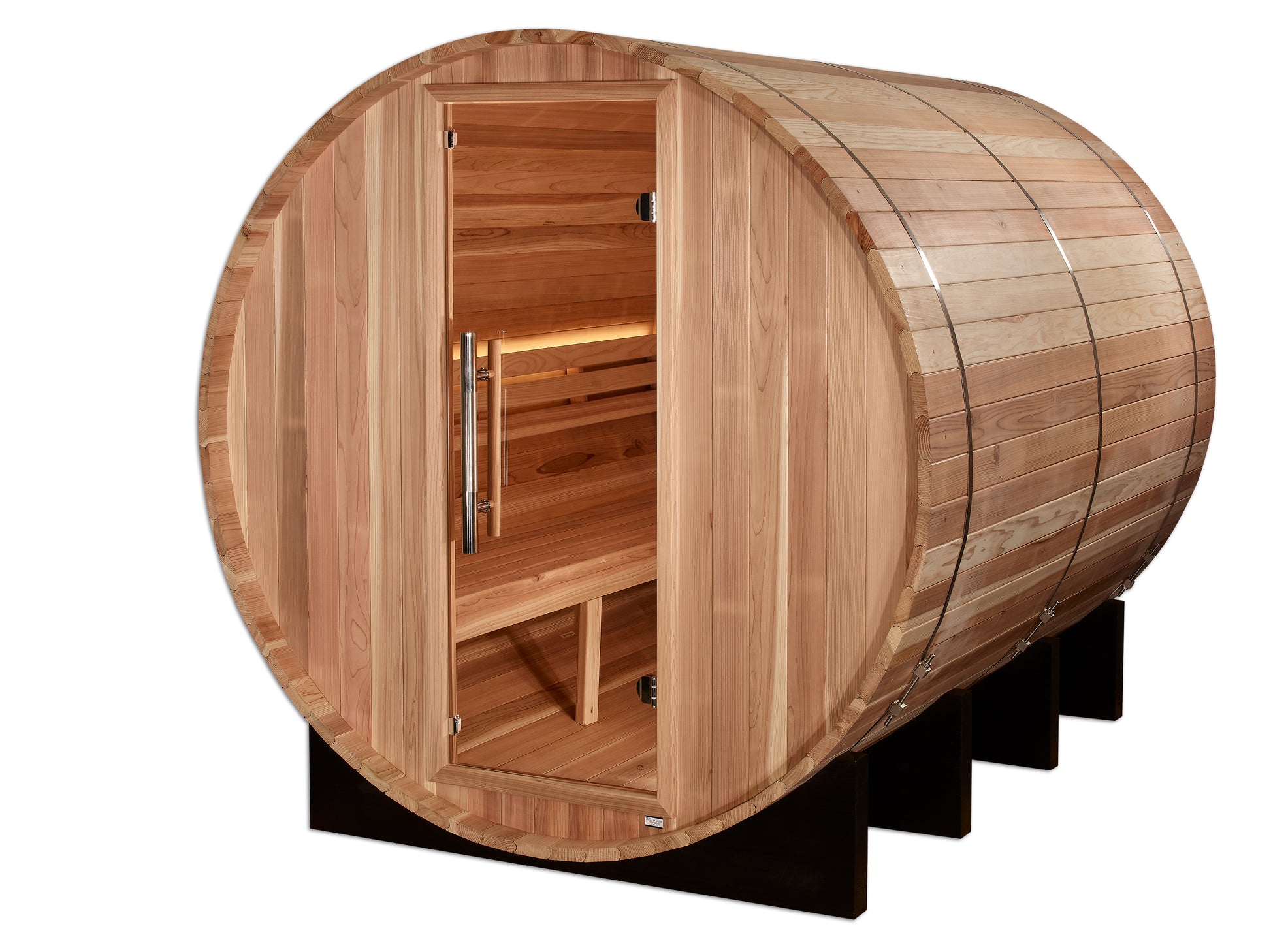 Golden Designs Klosters 6 person traditional sauna pictured from front right